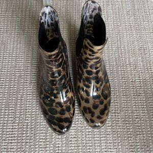 JCREW Chelsea leopard rain boots